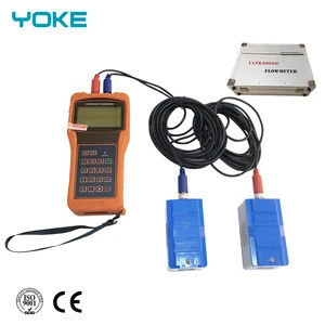 Portable handheld ultrasonic flow meter with clamp on flow sensor for Large Tube