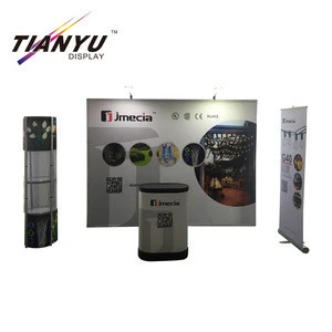 Portable light weight fast set up pop up banner stand trade show booth roll up display.