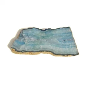 Premium Qulity Blue Agate Platter Gemstone Agate  Coasters With Gold Edge Wholesale Coasters Buy From Navazish Agate Export