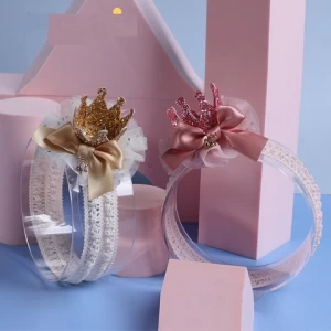PRETTY Infant Child Hair Band Three-dimensional Alloy Rhinestone Crown Headdress Baby Girl Fairy Elastic Headband Turban