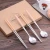 Import Products Supply Kitchen Accessories Multifunction Portable Travel Picnic Spoon Fork Chopsticks Wooden Handle Cutlery Set from China