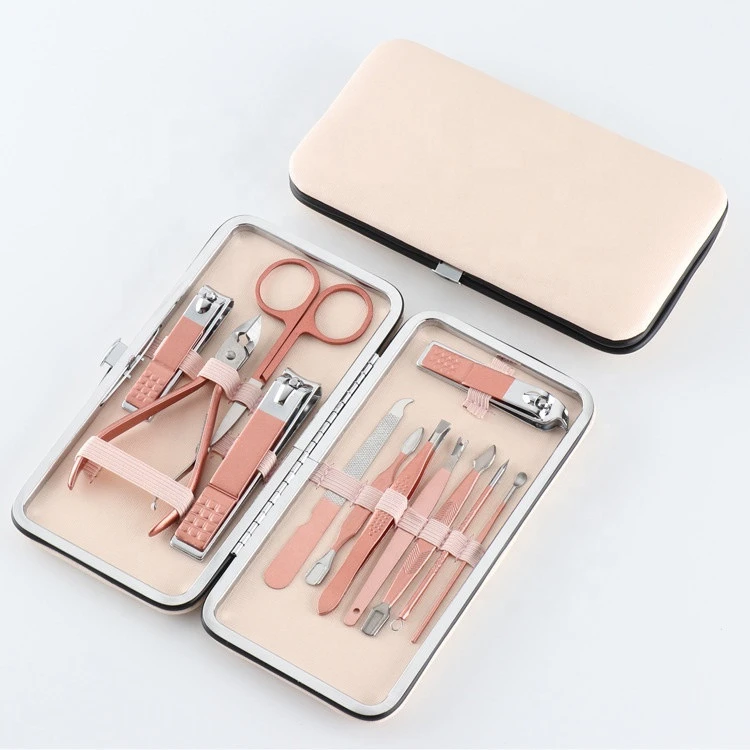 Professional 12 PCS Women Girl Feet Care Stainless Steel Dead Skin Remover Tool Kit Toe Nail Clipper Manicure Pedicure Tool Sets