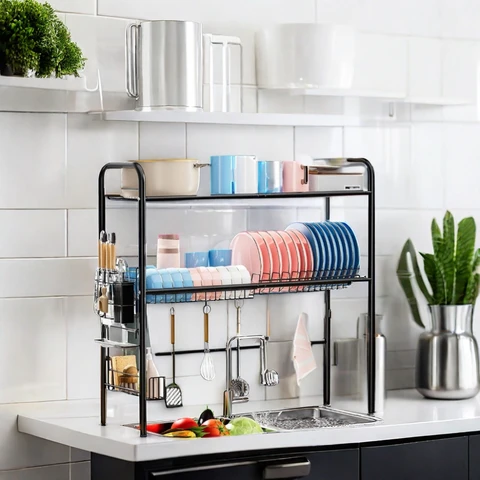 Rectangle Dish Rack Counter Buy Professional Double-tier Stainless Steel Dish Rack Counter ...
