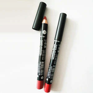 Professional Multi-functional Red Matte Lip Liner Waterproof Wood Lipliner Pencil