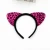 Import Promotion gift fancy kids party hair accessories women leopard printed cat ear headband from China