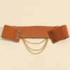 Promotional Custom Fashion Personality Brown Handmade Elastic Elastic Woven Belt
