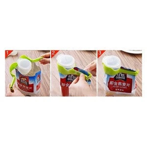 Promotional Food Storage Airtight Closure Seal And Pour Plastic Bread Coffee Food Bag Clip