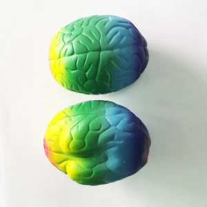 promotional toy Logo printing custom PU foam Rainbow Brain shaped Stress Ball