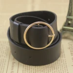 PU Leather Wild Ladies Belt Silver Golden Buckle Fashion Waistband Women apparel Accessories Adjustable PU Leather Belt