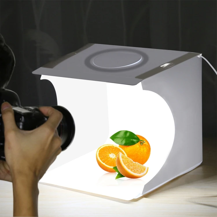 PULUZ 23cm LED Folding Lighting Studio Shooting Box, with Backdrops