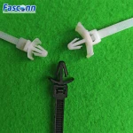 Push Mount Cable Tie Snap Lock, winged push barb cable tie mount with plug-in,   SNAP-IN Automotive Cable Ties
