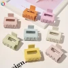 QIYUE Wholesale New Korean Simple Sweet Girl Candy Color Plastic Hollow Hair Clips Claw