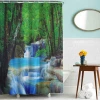 QJMAX No MOQ Custom Digital Printing Waterproof Mouldproof Polyester Fabric Bathroom Shower Curtain