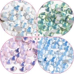 Queen Fingers Mix Sizes Green Pink White Opal Diamond Jewelry Nail Rhinestone Crystal