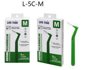 &quot;L&quot; shape  easy soft toothpick Interdental Brush  0.6mm 0.8MM 1.0MM 1.2MM Pack of 5 in Eco friendly paper packaging