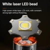 Rechargeable LED Flashlight with Zoom Dimmer Portable Aluminum Alloy Key Chain Lamp Green Light for Emergency Use