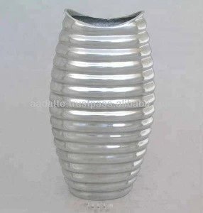 Recycled aluminium hand made mirror finish polished decorative metal vase