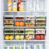 Refrigerator storage box can be divided into large and small size transparent crisper box with lid fruit and vegetable bento box