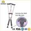 Rehabilitation therapy supplies silver aluminum types of crutch walking with TPR thick soft tuck support