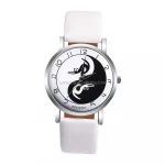 Relojes mujer Womens watch Yin-Yang Cute Cat Printed Faux Leather Band Analog Quartz Watch Clock Female Relogio Feminino