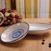 Retro old fashion dinnerware set, 16pcs blue plate bowl dinner set