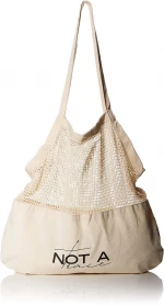Reusable Grocery Bags Organic Cotton Mesh Net Bag with Handles Reinforced Bottom Shopping Groceries Beach Tote Produce Bag