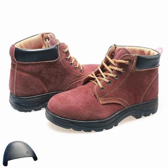 RooBuck High Ankle Steel Toe Protection  Suede Leather  Work Boots Rigger Boots