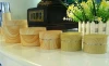 Round plastic type bamboo cosmetic jars for skin care cream use