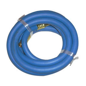 Rubber Air Hose 3/8 x 10 Whip Blue w 1/4 Male Fitting