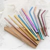 Seaygift Reusable Drinking Straw Stainless Steel Eco-Friendly Straight/ Bend Metal Straw with Cleaner Brush Bar Accessories