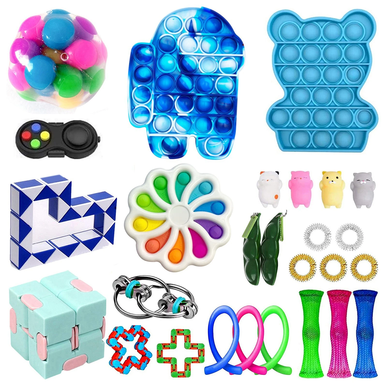sensory fidget toys set bundle with 9 pieces