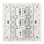 SETO 7S panel dual port panel 2 bit rj45 cat5e Keystone jack rj11 phone jack