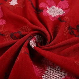 Shaoxing textile all over embroidery floral rayon viscose fabric wholesale