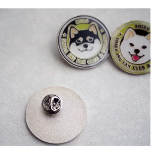 Shiba Inu Dog silvery Hard Enamel Pin Badge with nickel Plating