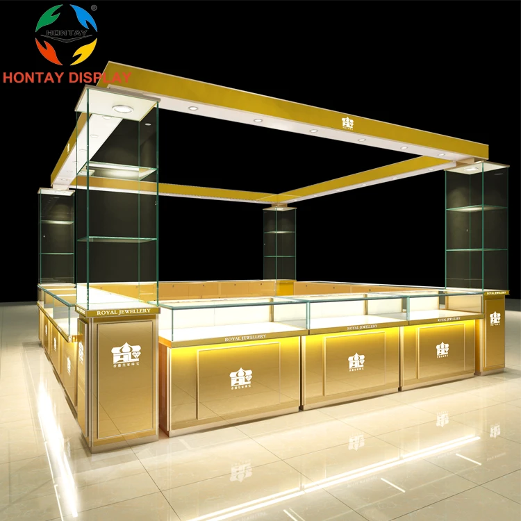 Shop Fitting Gold Glass Aluminium Jewelry Showcase Display And Used Jewellery Display Cabinet And Watch Display Counter