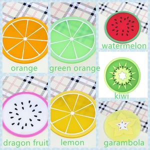 Silicone Cup Mat Pad Coaster Fruit Shape Slip Insulation Pad