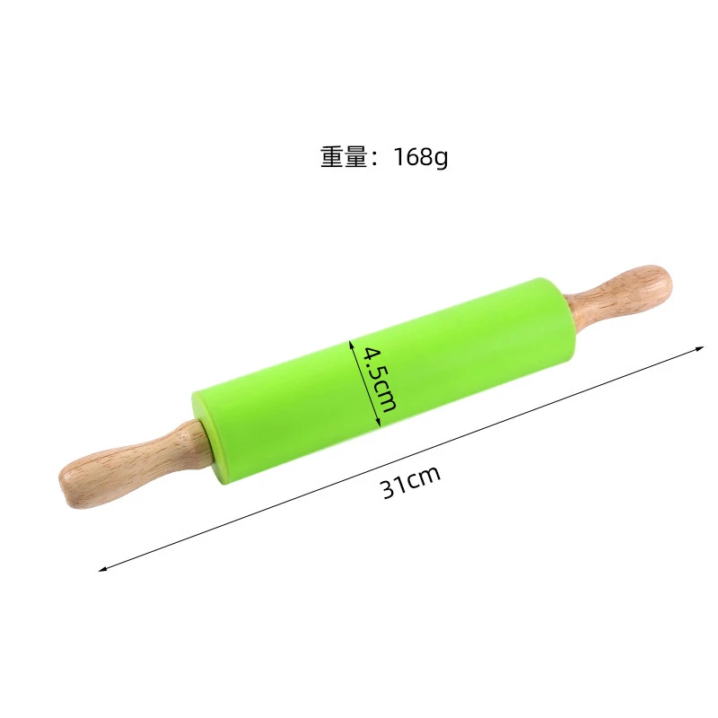 Silicone rolling pin wood handle dough stick roller rolling pin dough roll Kitchen Baking tool