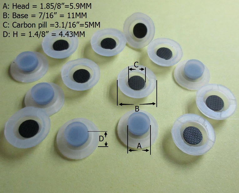 Silicone Rubber Button And Membrane Switch Keypad with conductive carbon pill single silicone button