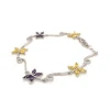 Simple design colored zircon butterfly bohemian 925 sterling silver bracelets bangles