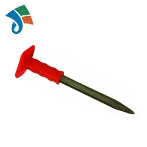 Soft rubber protection flat tip concrete steel chisel