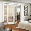 Space-saving wooden  accordion bifold folding doors for home