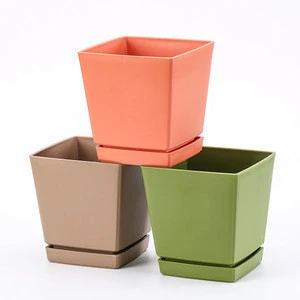 Square colourful plastic pots for plant /  plastic flower pot/garden flower pot