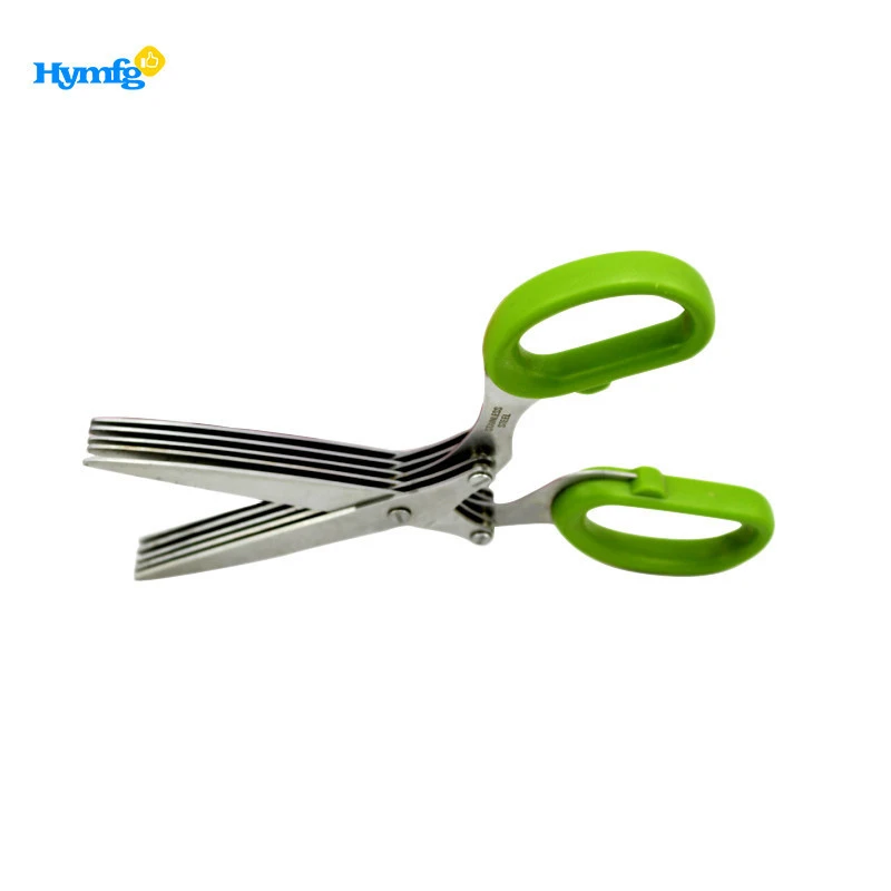 Stainless Steel Kitchen 5 blades paper cutting scissors / Herb Scissors