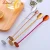 Stainless Steel Twisted  standing design Metal Colorful Mixing Cocktail Coffee Long Handle Gold Stirring Bar Spoon
