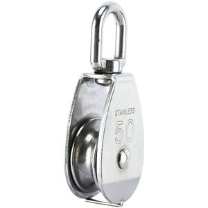 Stainless weight lifting pulley block steel single wheel swivel lifting rope pulley