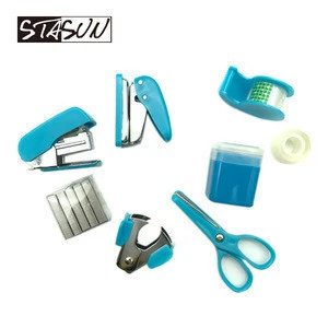 STASUN Mini Office Stationery stapler Set, mini dest kit box packing stationery set