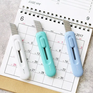 stationery wholesale  Simple and pure color Rebound type Utility knife mini cute Cutter knife Office Supplies
