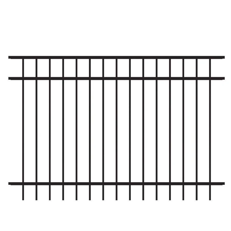Style 3-Rail Steel fencing trellis gates, Powder-Coated Black Aluminum Swimming Pool Fence