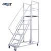 Supermarket Warehouse Steel Movable Platform Ladder Cart Handrail Heavy Duty Ladder Retail Home Use Manufacturing Plant