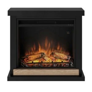 TAGU HAGEN FIREPLACE SUITE IN DEEP BLACK WITH POWERFLAME ELECTRIC FIRE